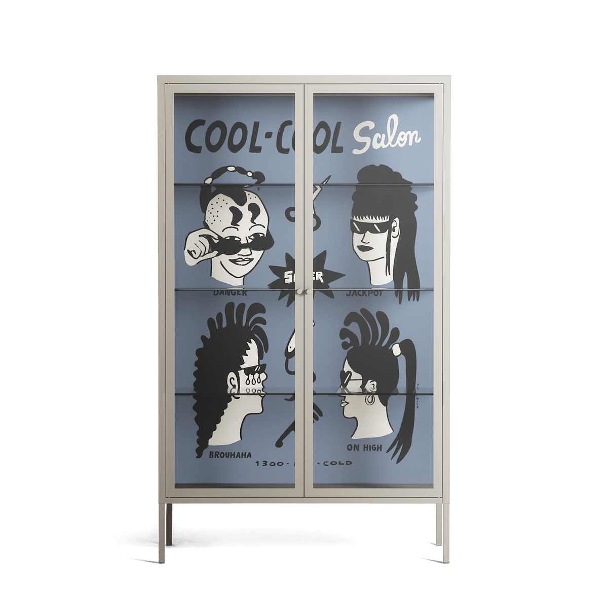 Cool Cool Salon Grey - Cabinet - Aley Wild - Pebble - Clear glass