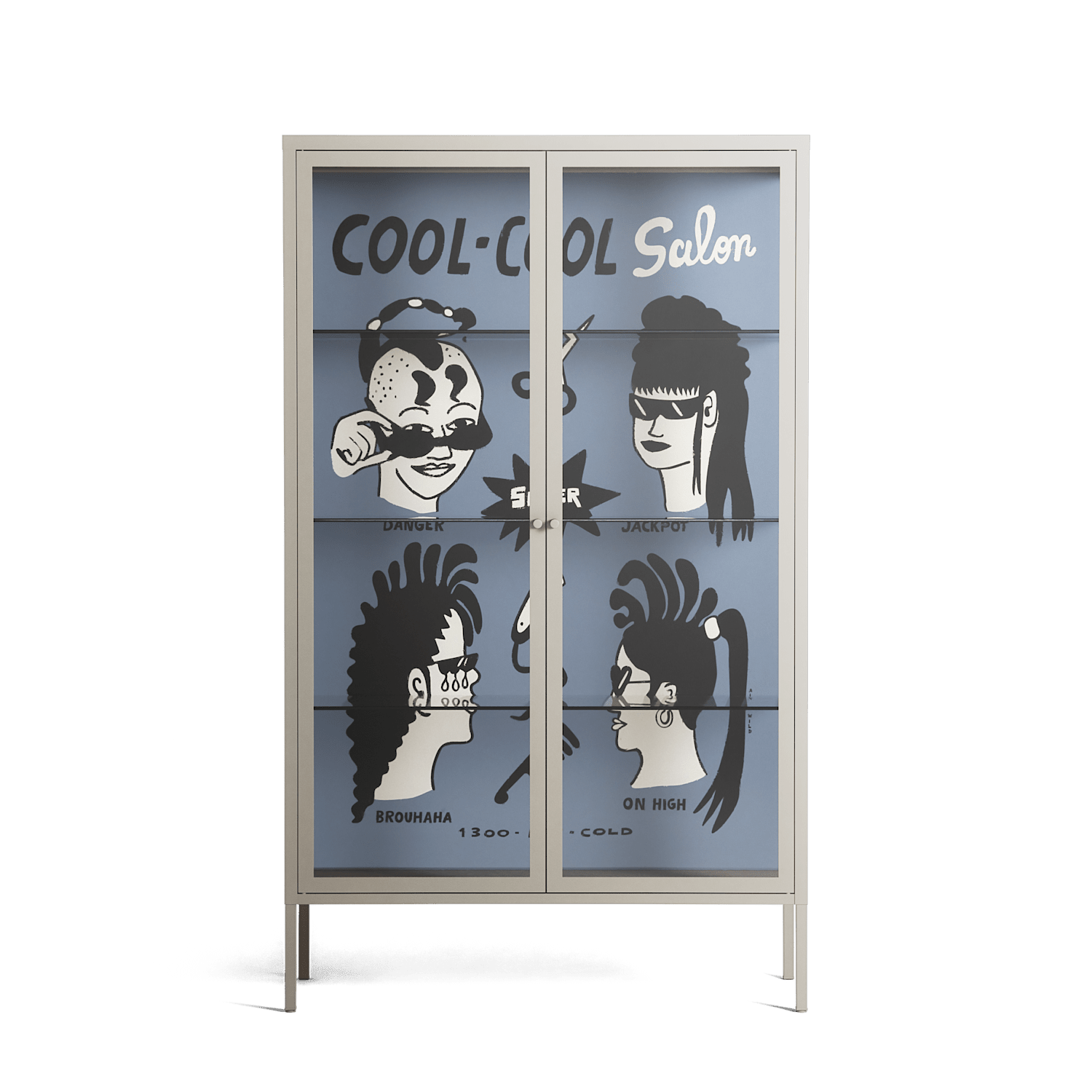 Cool Cool Salon Grey - Cabinet - Aley Wild - Pebble - Clear glass