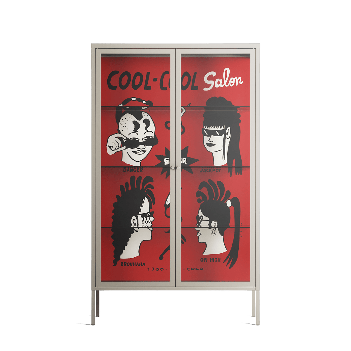 Cool Cool Salon Red - Cabinet - Aley Wild - Pebble - Clear glass