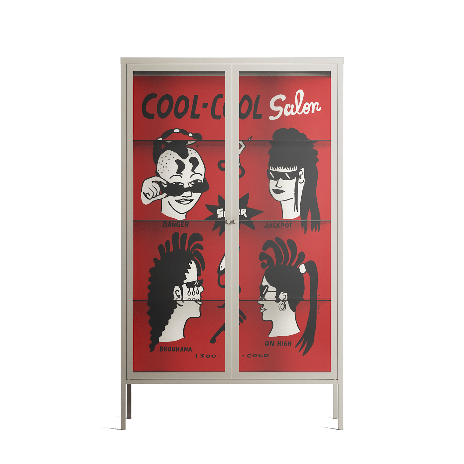 Cool Cool Salon Red - Cabinet - Aley Wild - Pebble - Clear glass