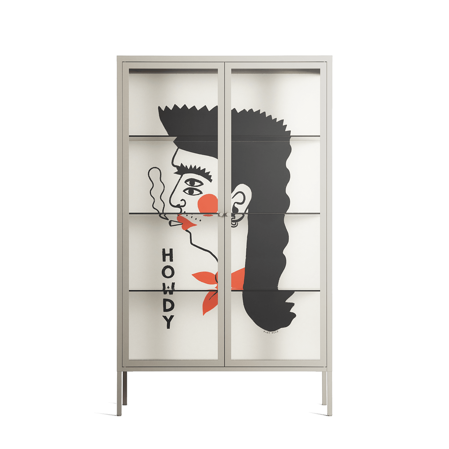 Howdy - Cabinet - Aley Wild - Pebble - Clear glass