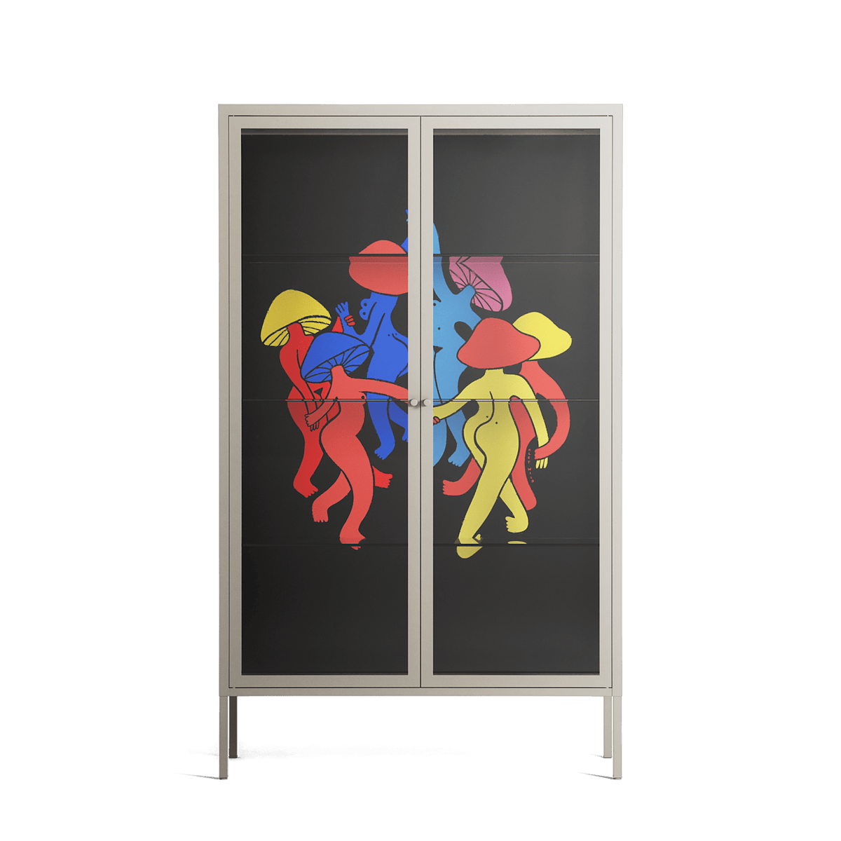 Mushroom Dance Multi - Cabinet - Aley Wild - Pebble - Clear glass