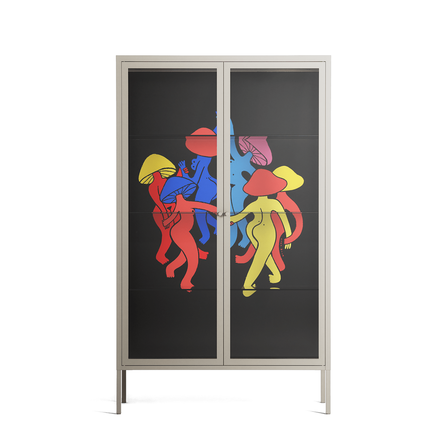 Mushroom Dance Multi - Cabinet - Aley Wild - Pebble - Clear glass