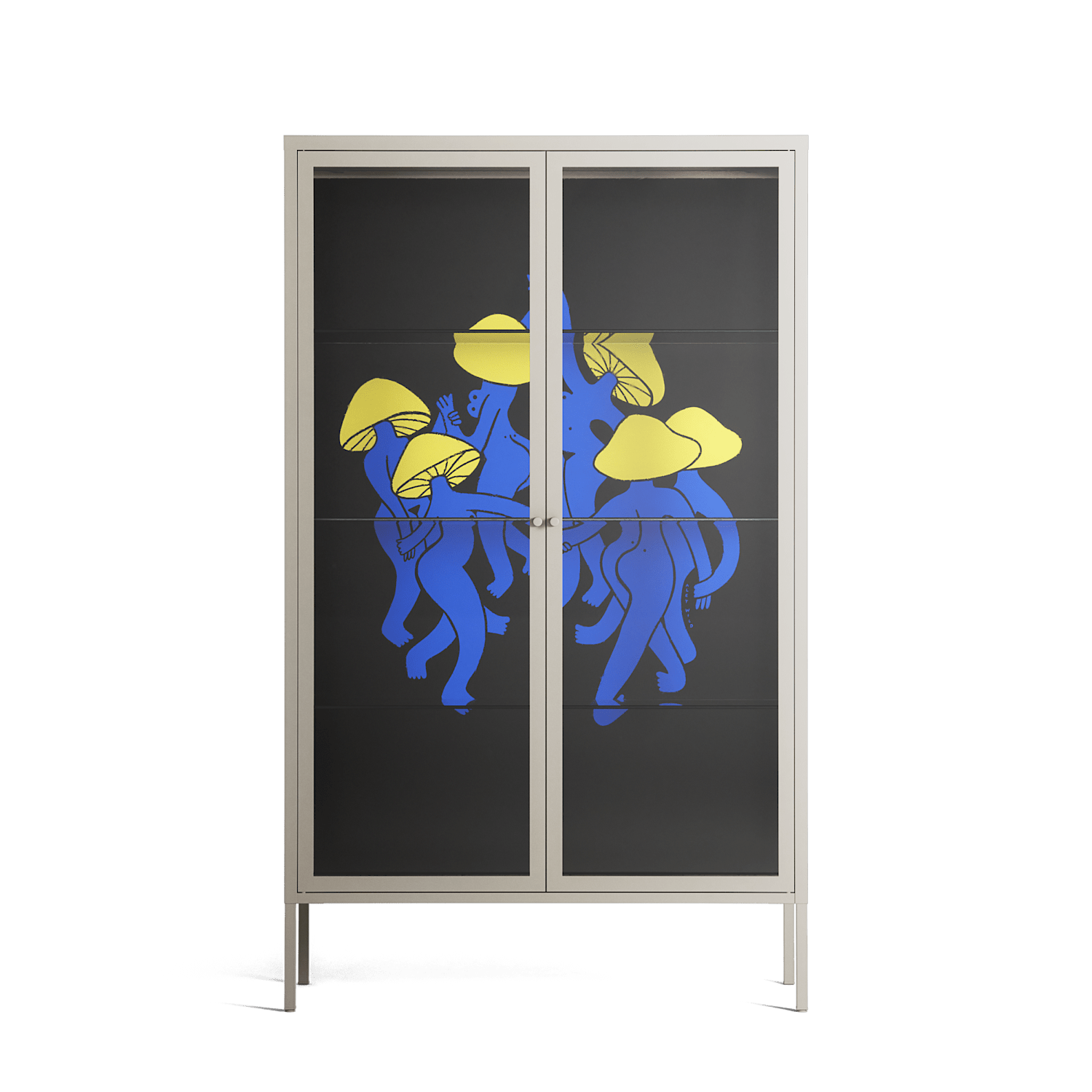 Mushroom Dance Blue - Cabinet - Aley Wild - Pebble - Clear glass