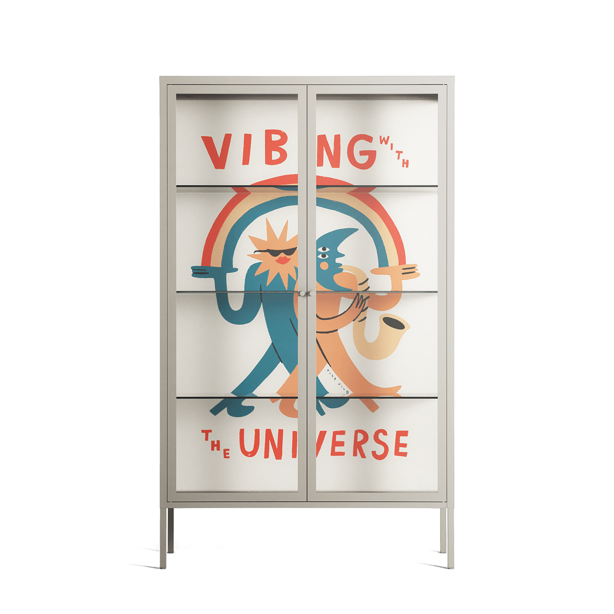 Vibing With The Universe - Cabinet - Aley Wild - Pebble - Clear glass
