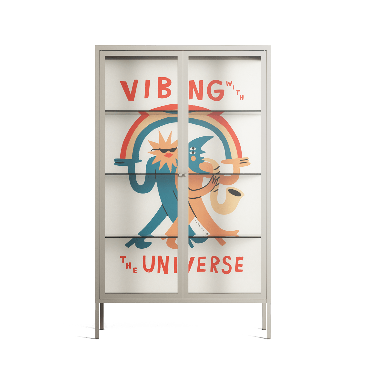 Vibing With The Universe - Cabinet - Aley Wild - Pebble - Clear glass