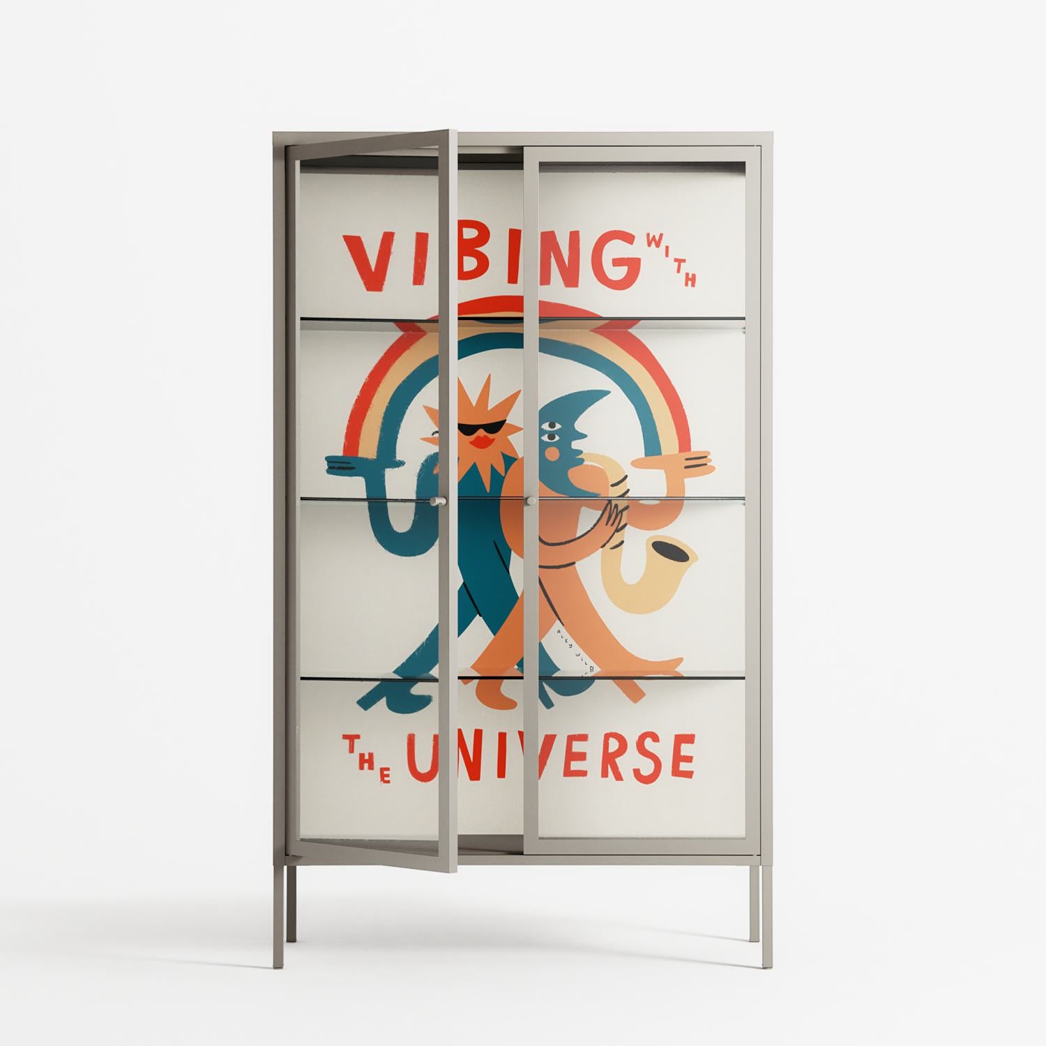 Vibing With The Universe - Cabinet - Aley Wild - Pebble - Clear glass
