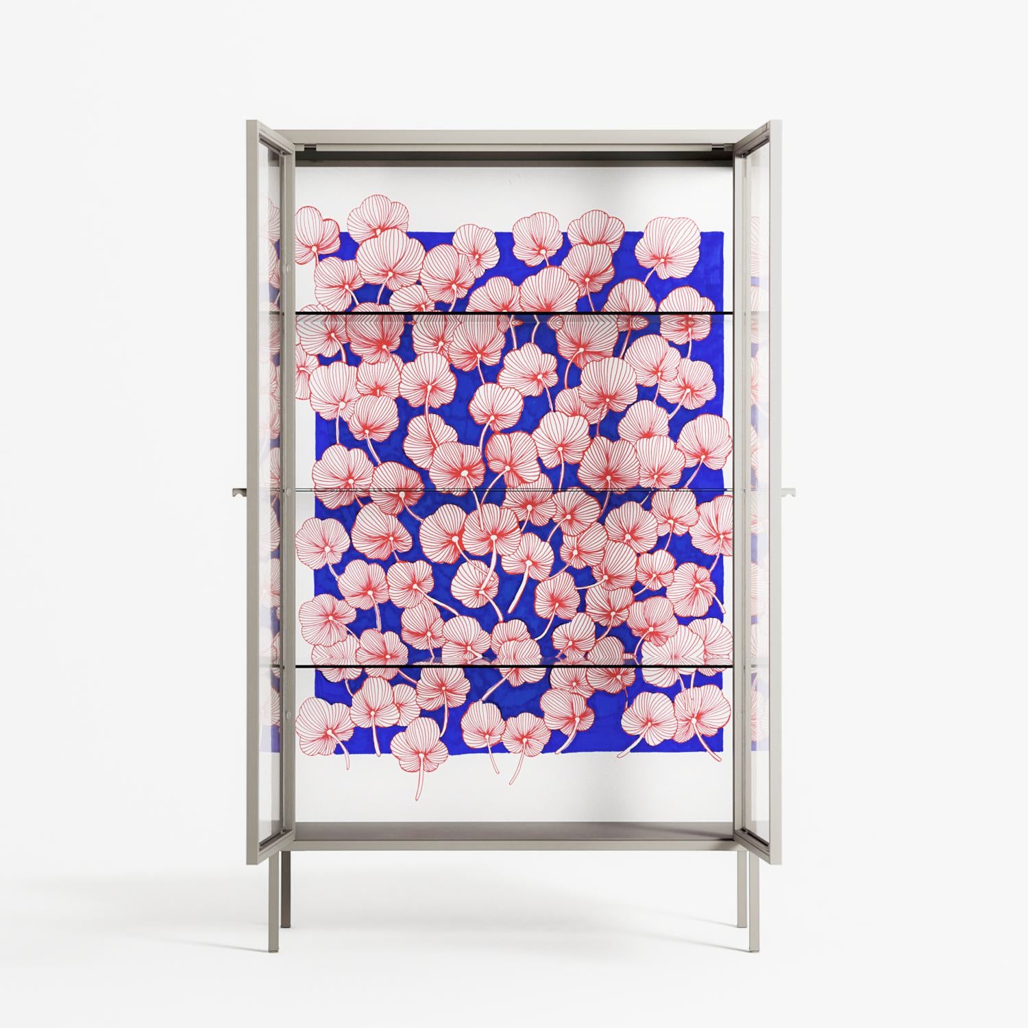 Redblooms - Cabinet - Katie O’Shea - Pebble - Clear glass