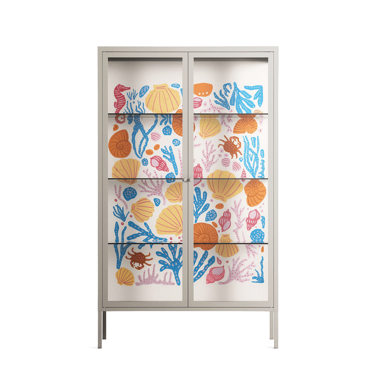Sea Critters - Cabinet - Katie O’Shea - Pebble - Clear glass
