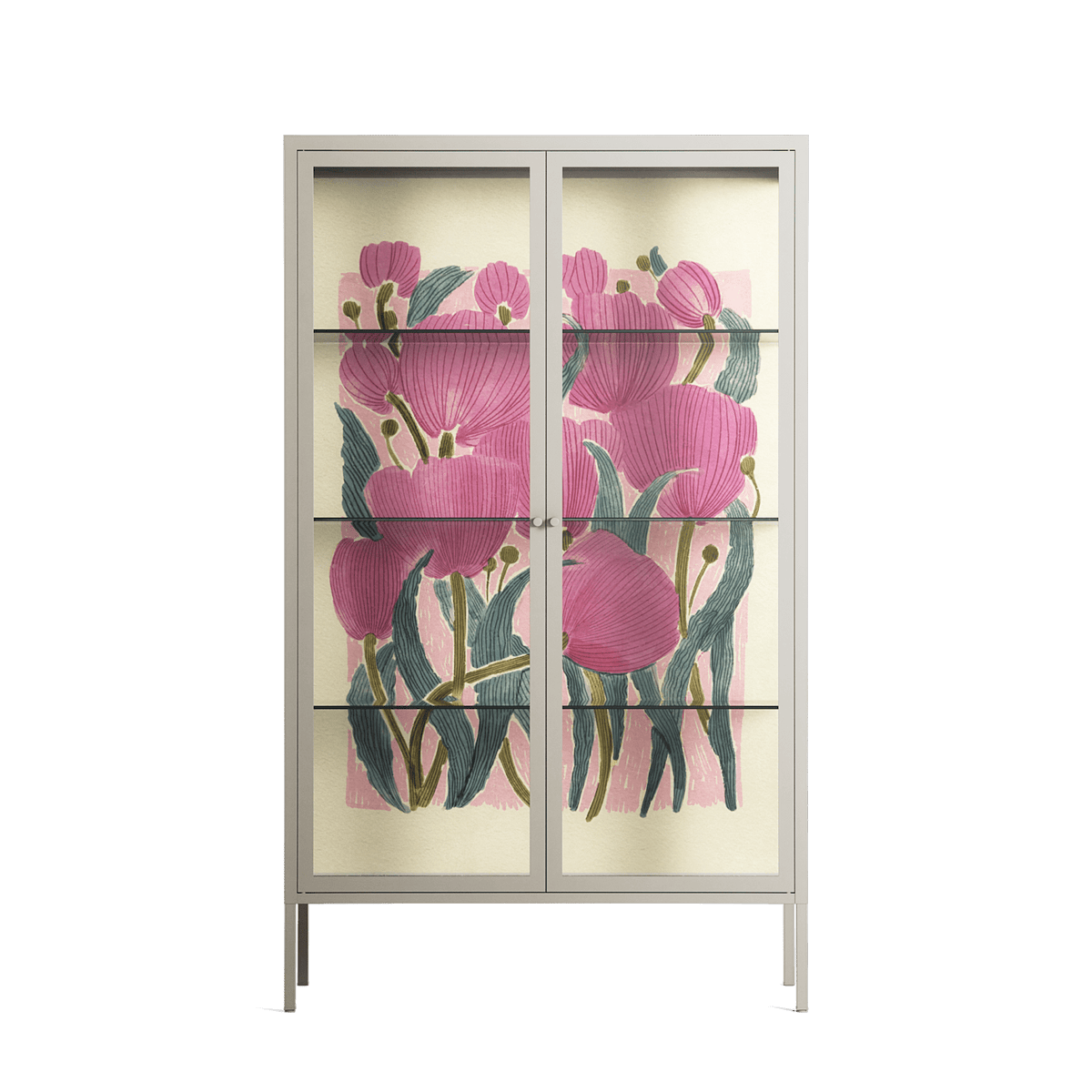 Tulips - Cabinet - Katie O’Shea - Pebble - Clear glass