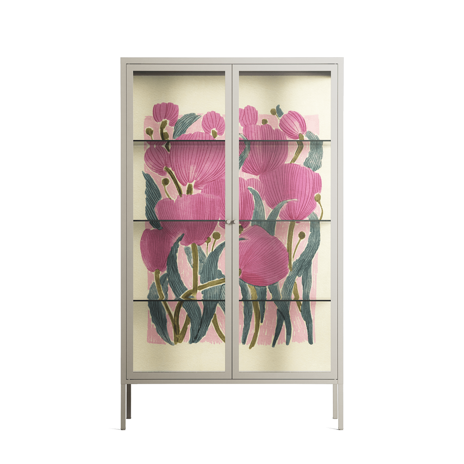 Tulips - Cabinet - Katie O’Shea - Pebble - Clear glass