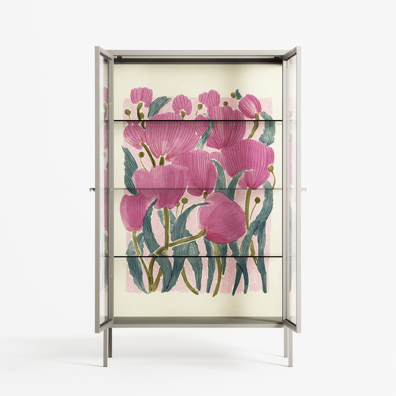 Tulips - Cabinet - Katie O’Shea - Pebble - Clear glass