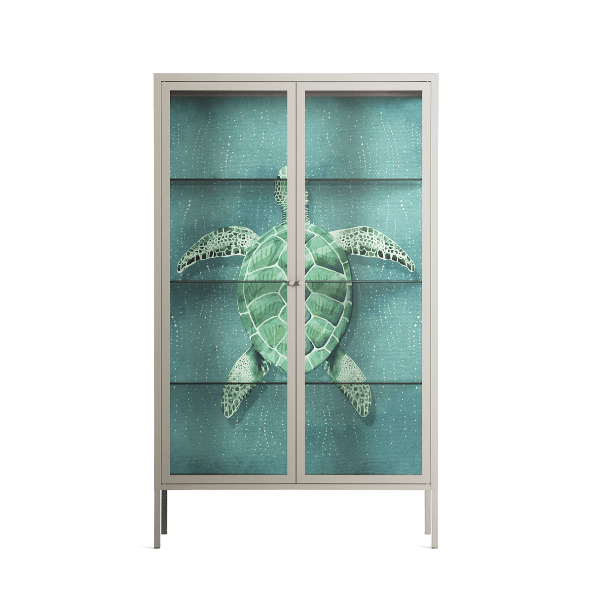 Turtle Without Kelp - Cabinet - Katie O’Shea - Pebble - Clear glass
