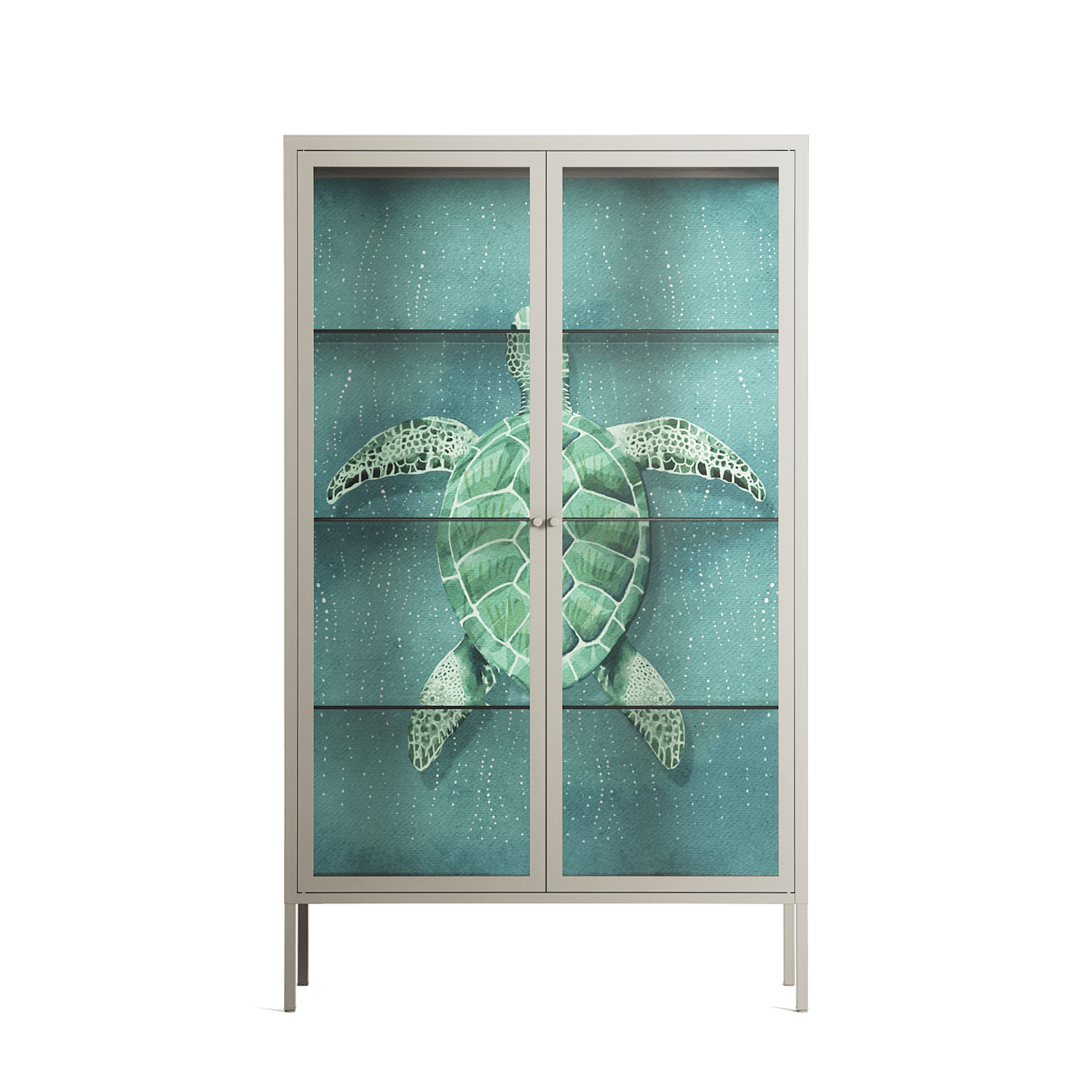 Turtle Without Kelp - Cabinet - Katie O’Shea - Pebble - Clear glass