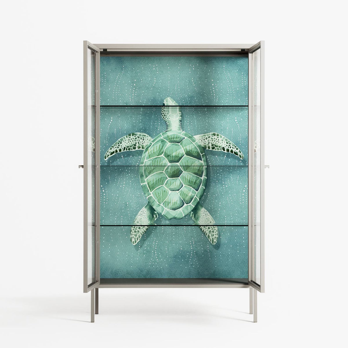 Turtle Without Kelp - Cabinet - Katie O’Shea - Pebble - Clear glass
