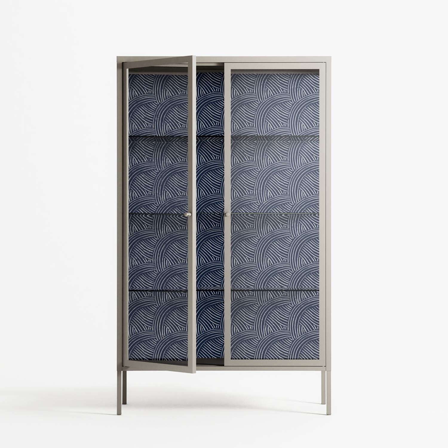 Basket Weave - Cabinet - Katie O’Shea - Pebble - Clear glass