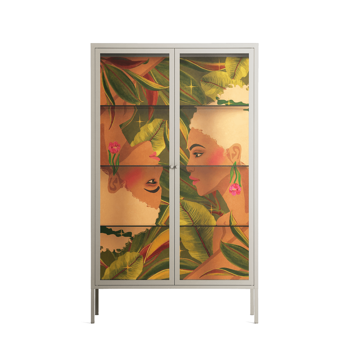 Twins - Cabinet - Raissa Oltmanns - Pebble - Clear glass
