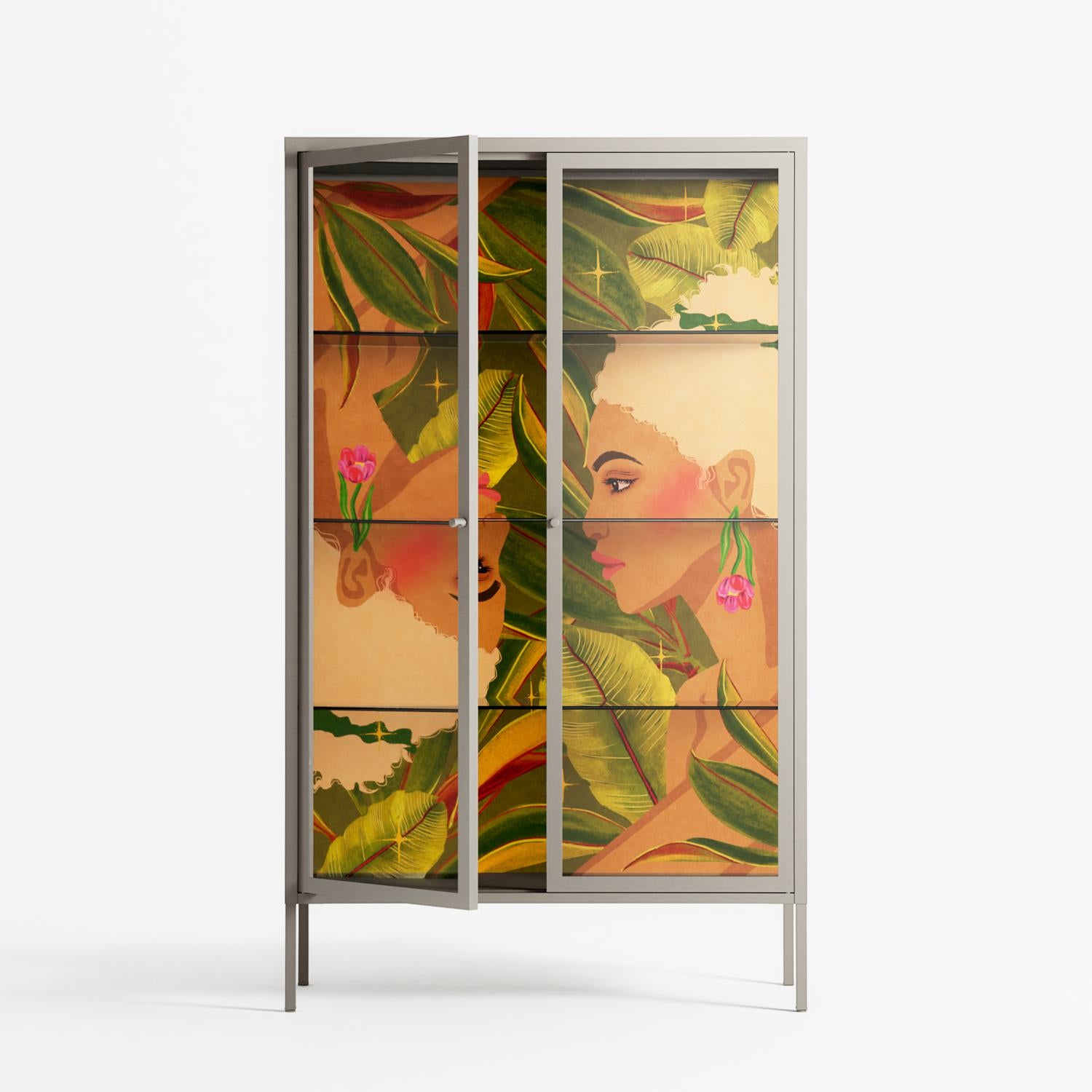 Twins - Cabinet - Raissa Oltmanns - Pebble - Clear glass
