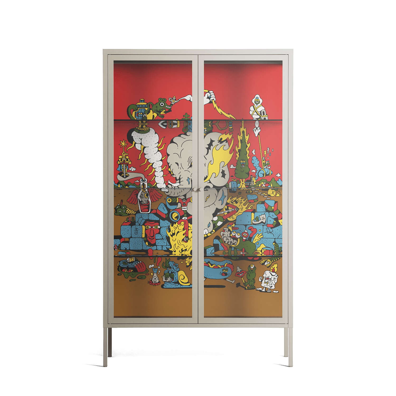 Ganesha - Cabinet - Cezar Berje - Pebble - Clear glass