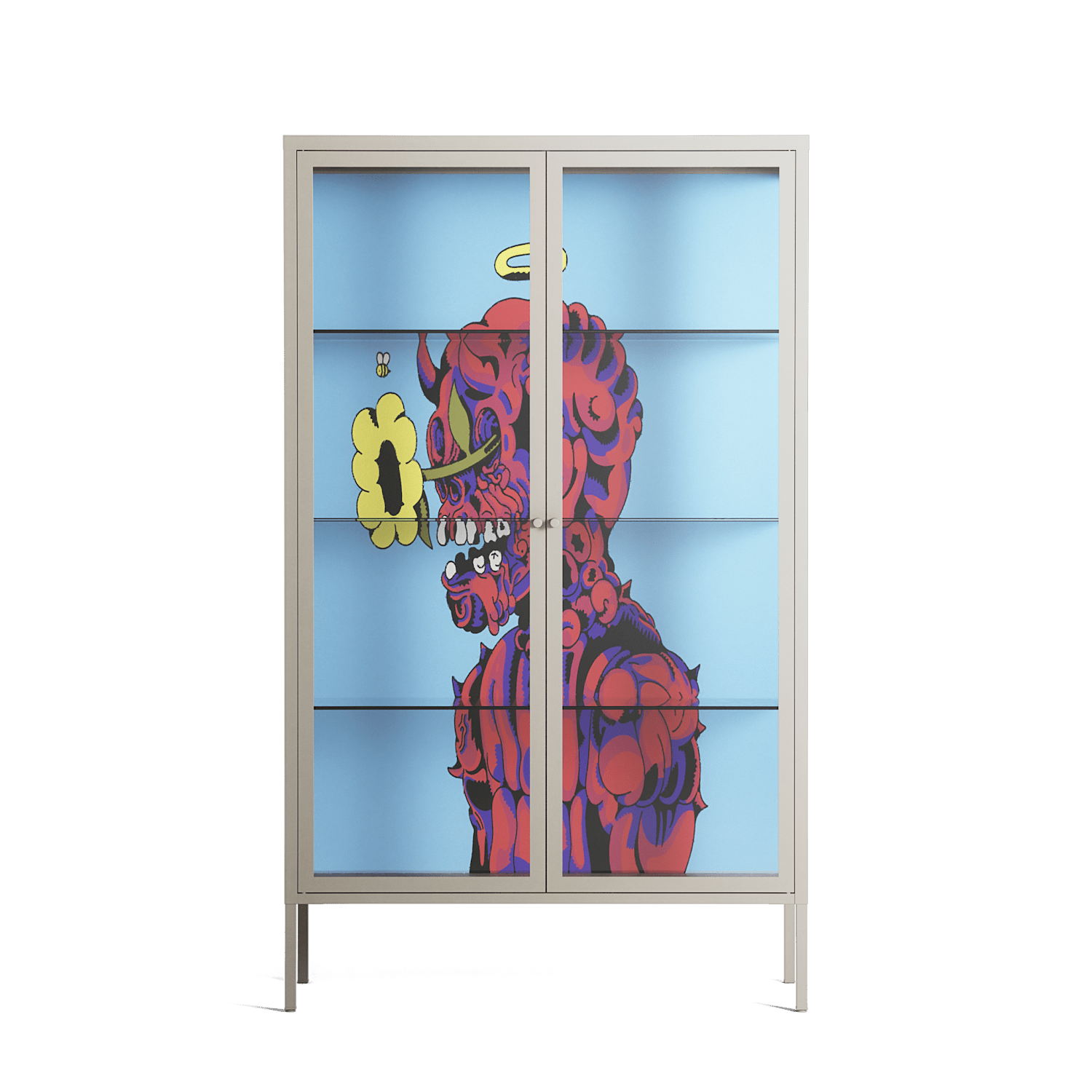 Flower - Cabinet - Cezar Berje - Pebble - Clear glass