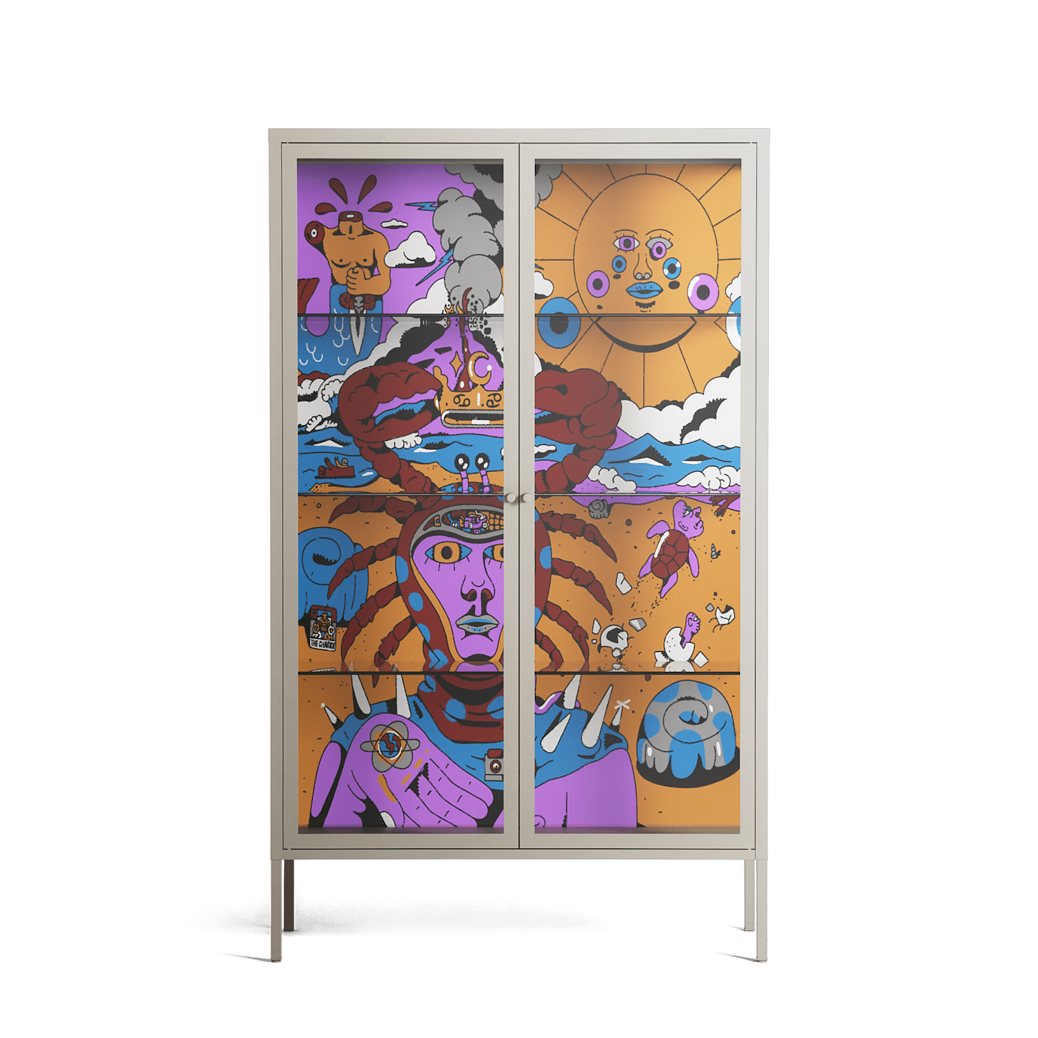 Solar Cancer - Cabinet - Cezar Berje - Pebble - Clear glass