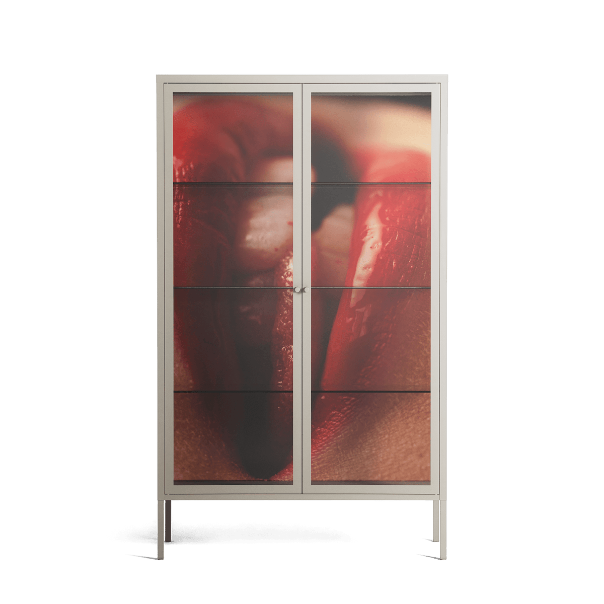 Red 2 - Cabinet - Nadia Ryder - Pebble - Clear glass