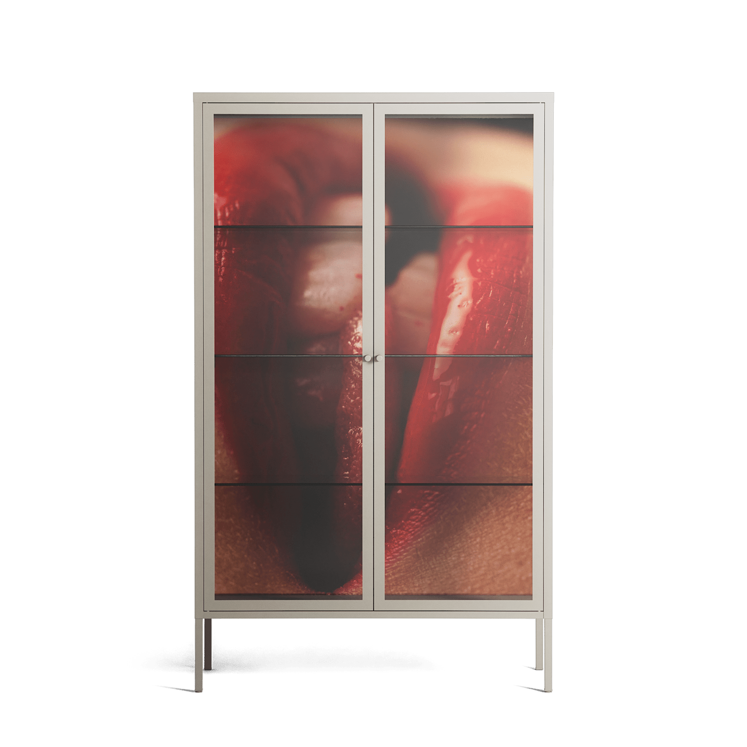 Red 2 - Cabinet - Nadia Ryder - Pebble - Clear glass