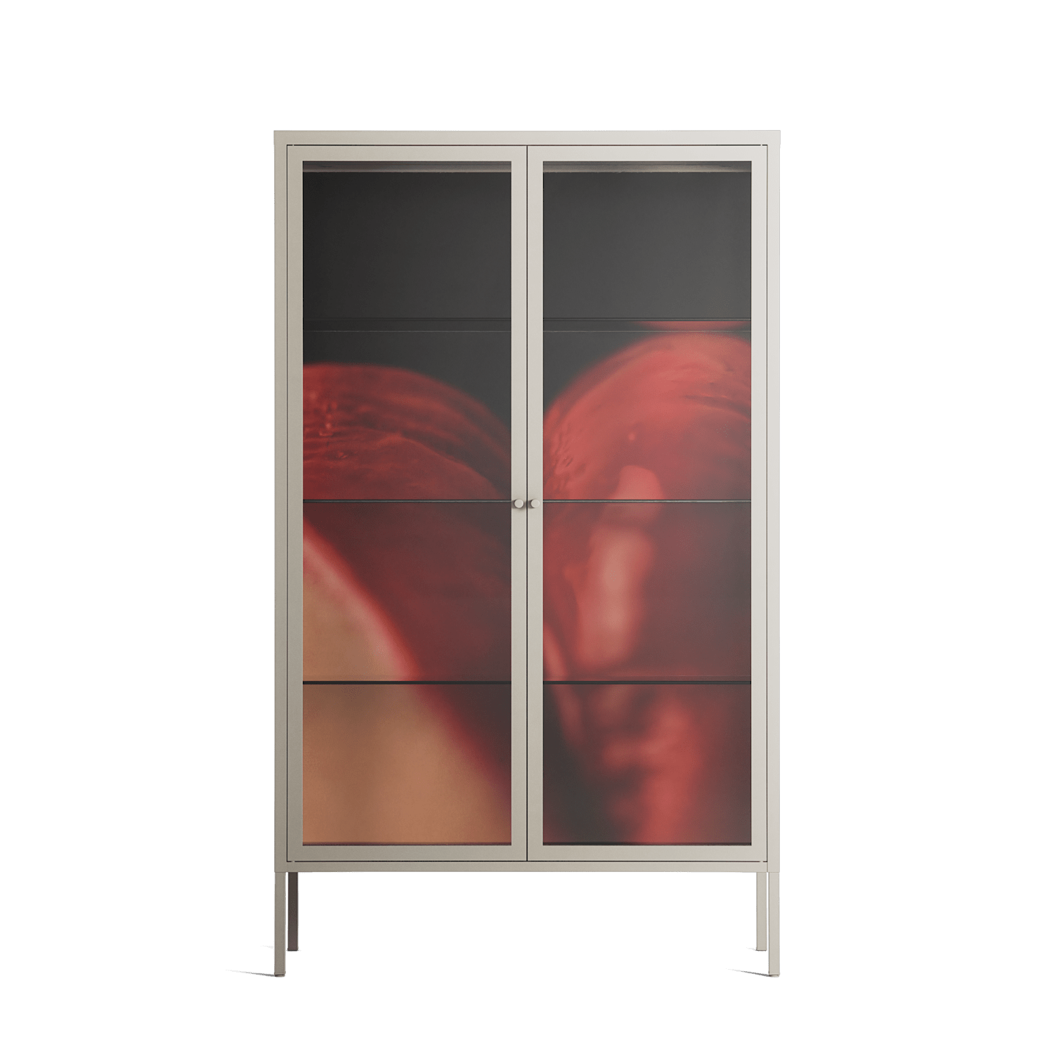 Red 3 - Cabinet - Nadia Ryder - Pebble - Clear glass