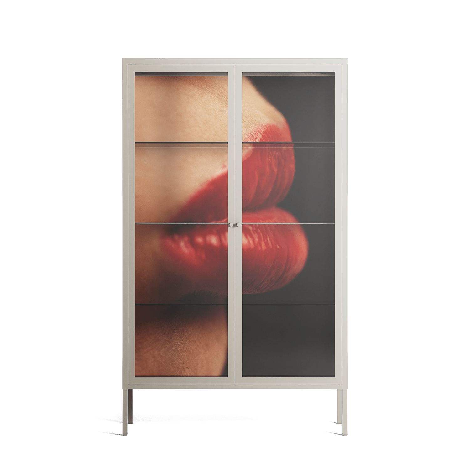 Red 4 - Cabinet - Nadia Ryder - Pebble - Clear glass