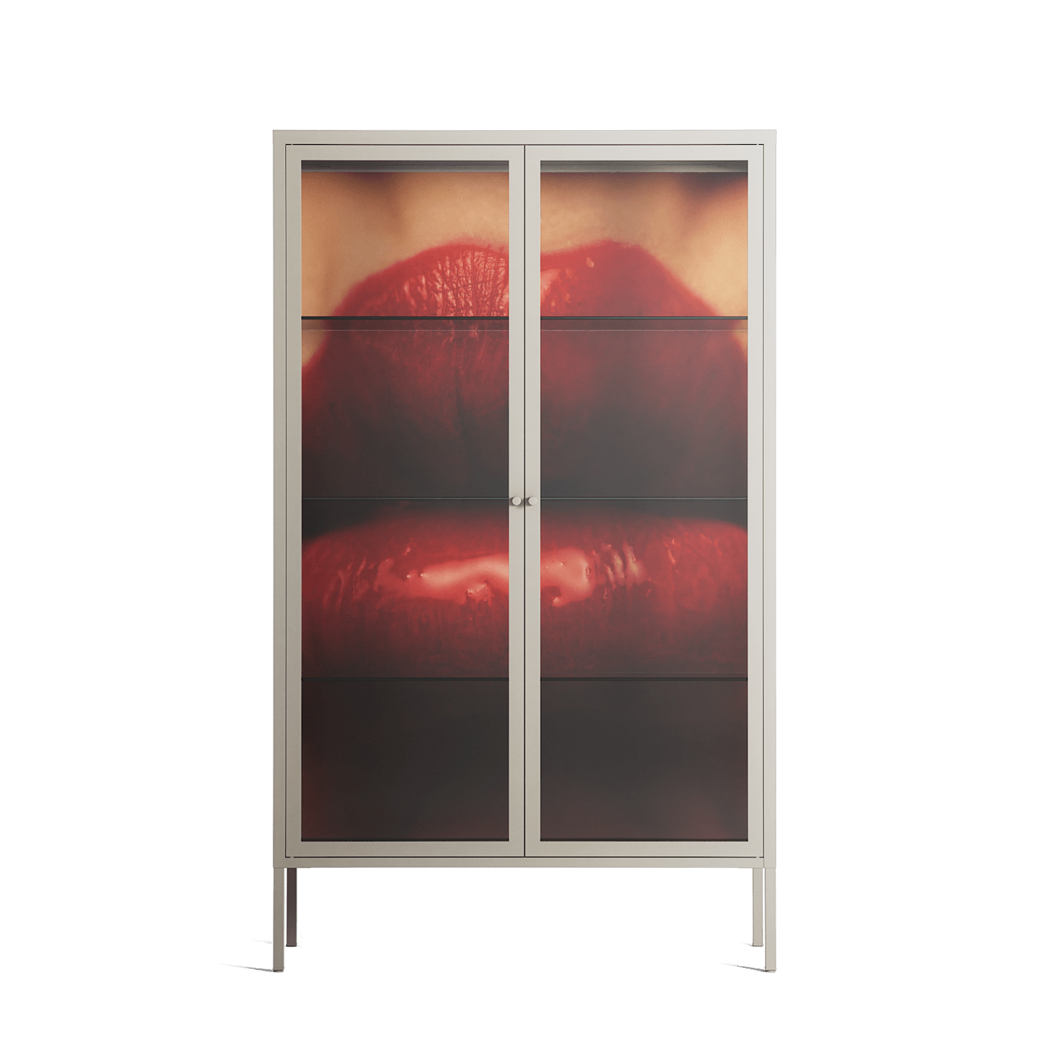 Red - Cabinet - Nadia Ryder - Pebble - Clear glass