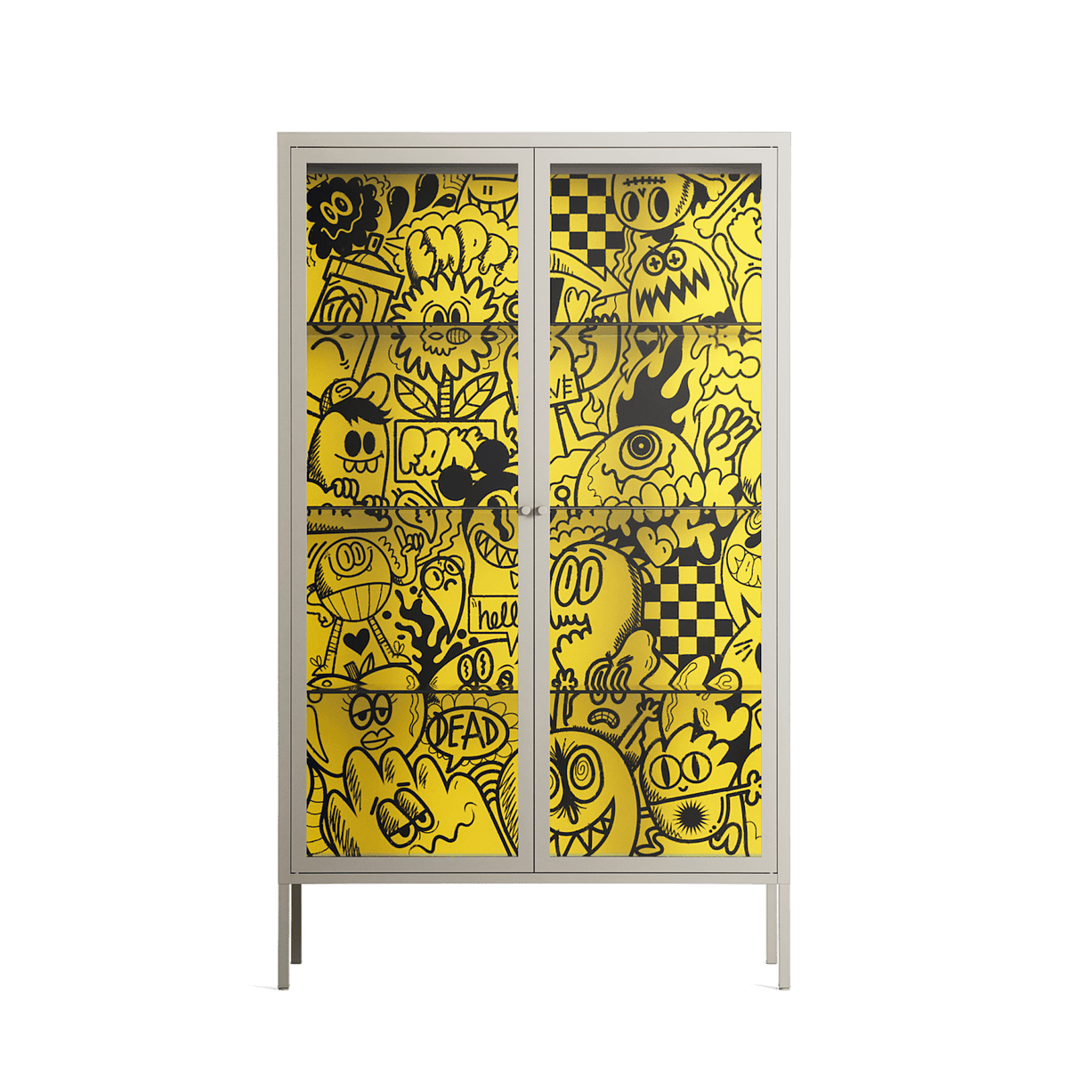 What a Mess - Cabinet - Craig Watkins - Pebble - Clear glass