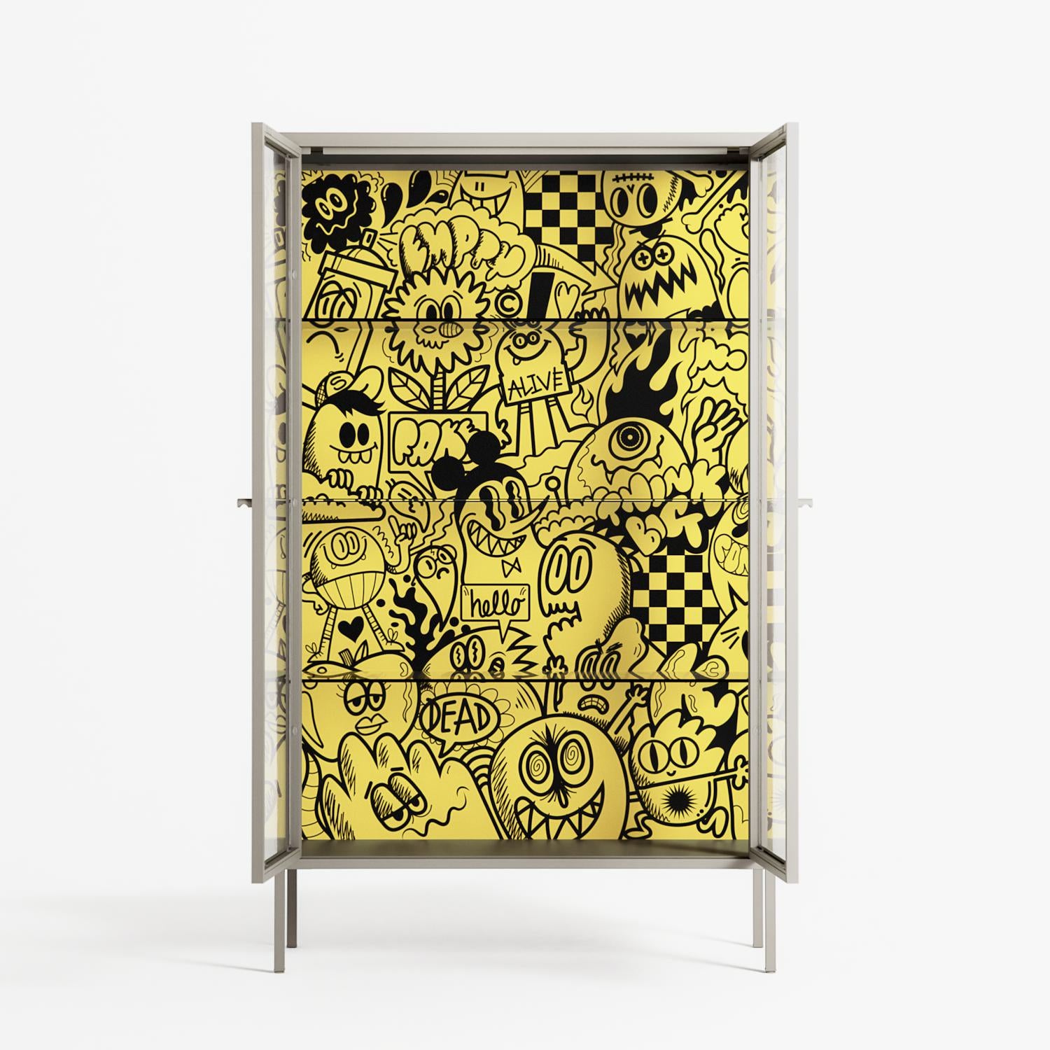 What a Mess - Cabinet - Craig Watkins - Pebble - Clear glass