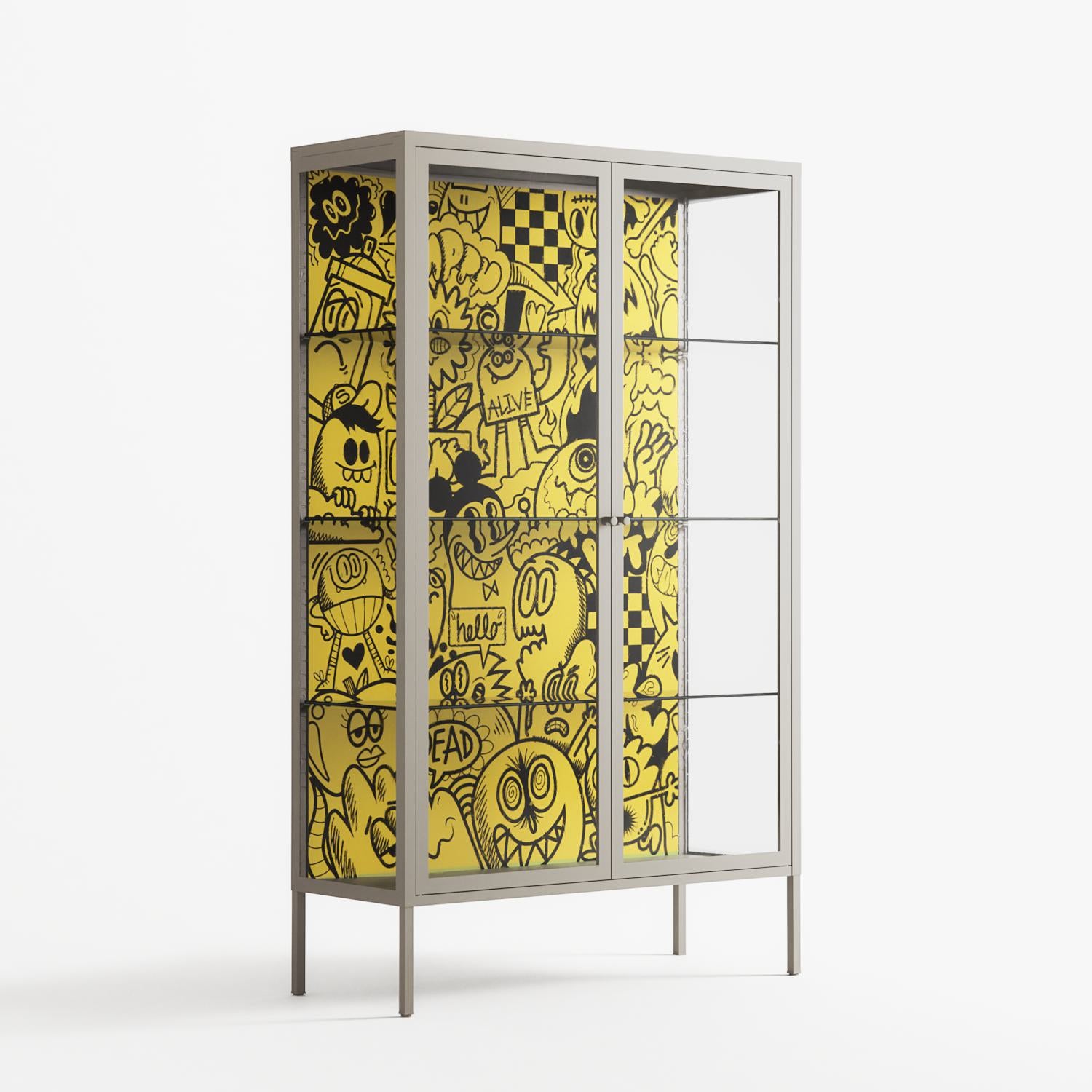 What a Mess - Cabinet - Craig Watkins - Pebble - Clear glass