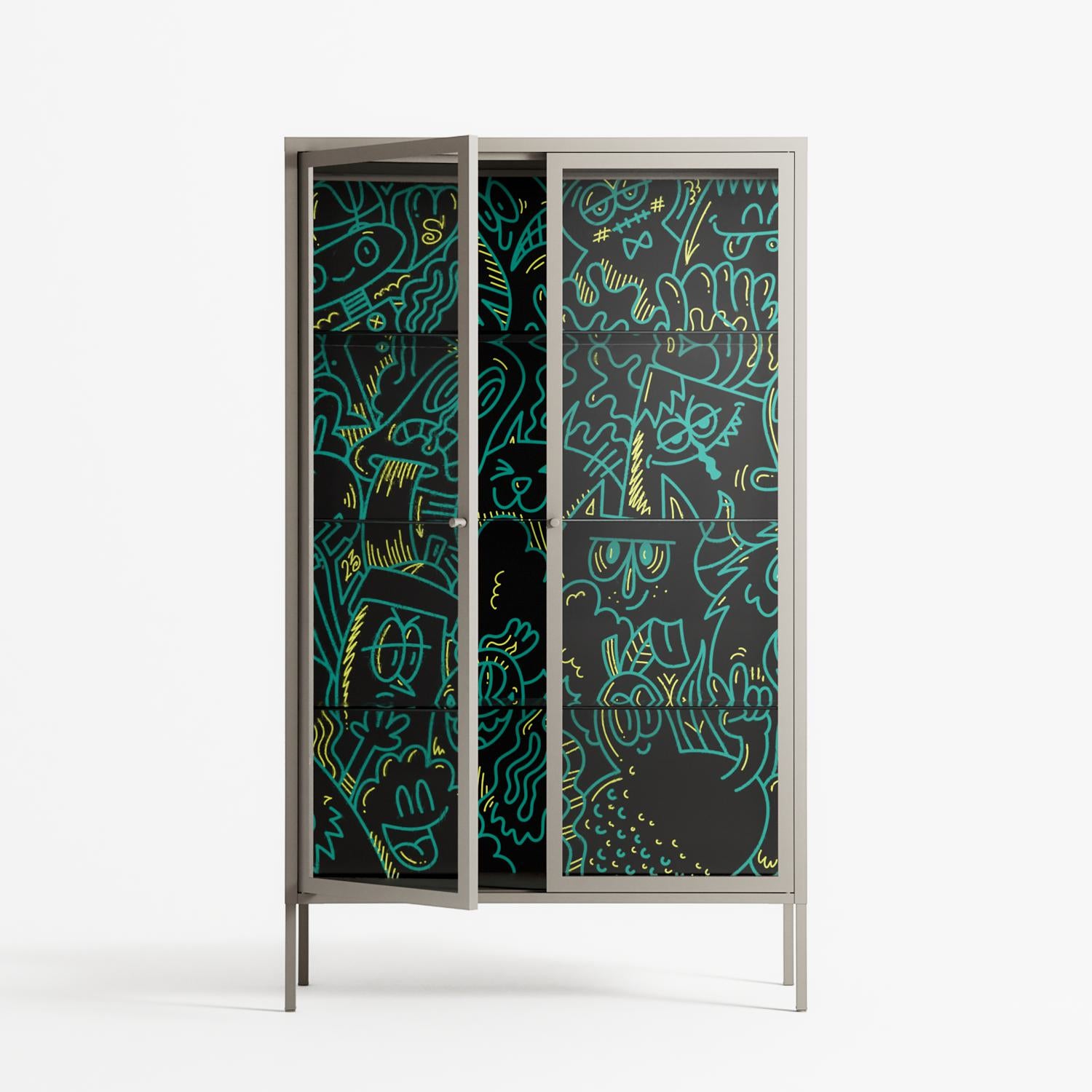 The Green Line - Cabinet - Craig Watkins - Pebble - Clear glass