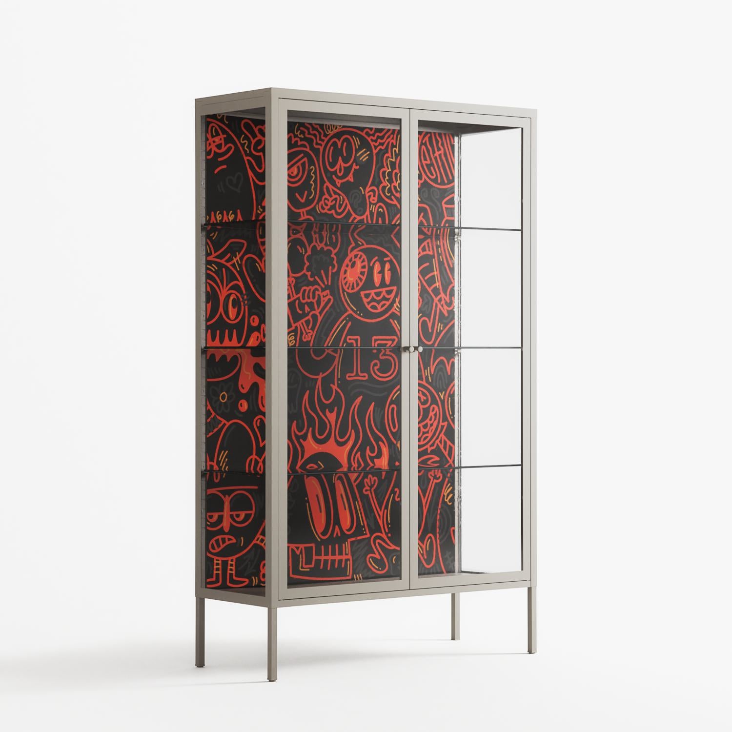 Wottosque Red - Cabinet - Craig Watkins - Pebble - Clear glass