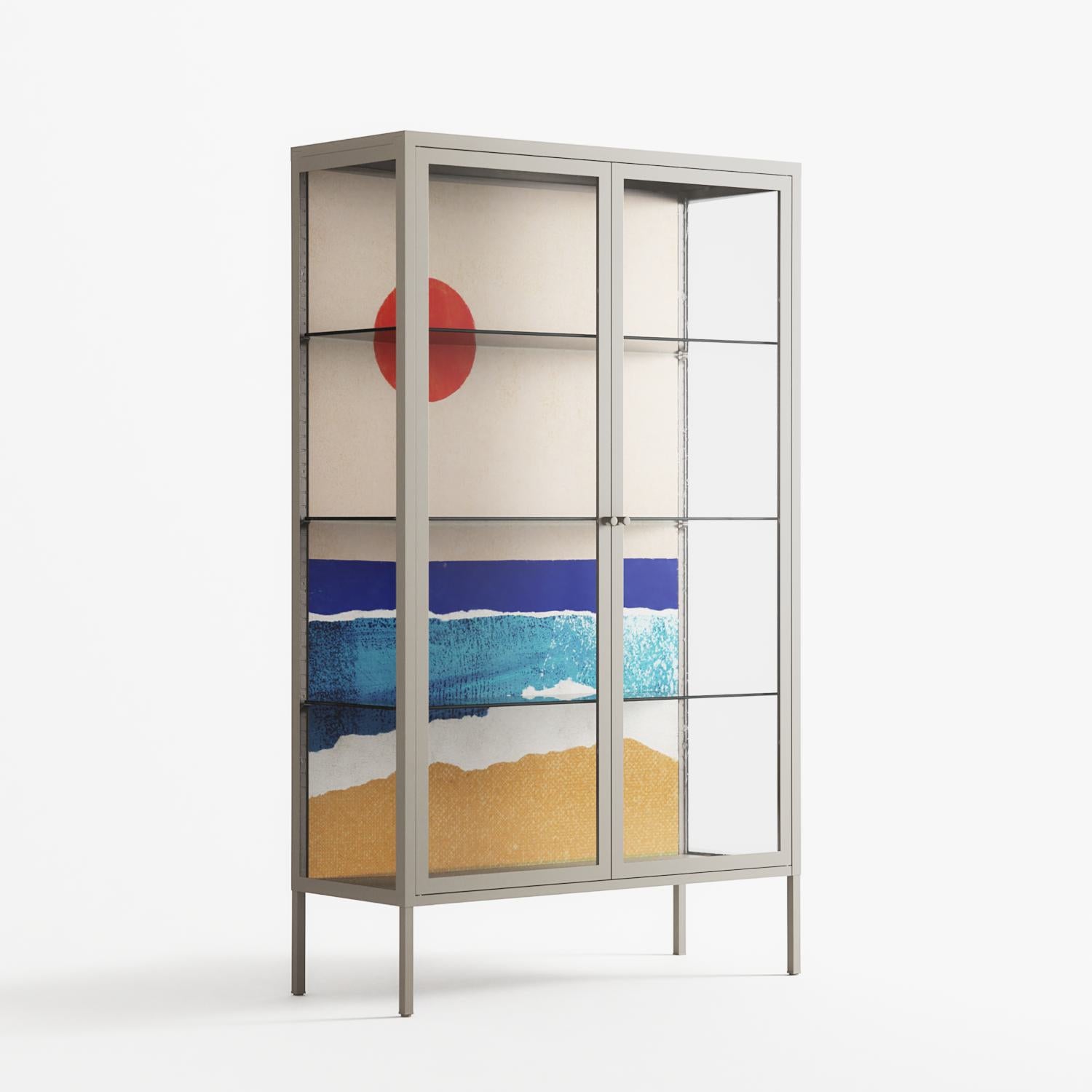 Ocean Sunrise - Cabinet - Henry Rivers - Pebble - Clear glass