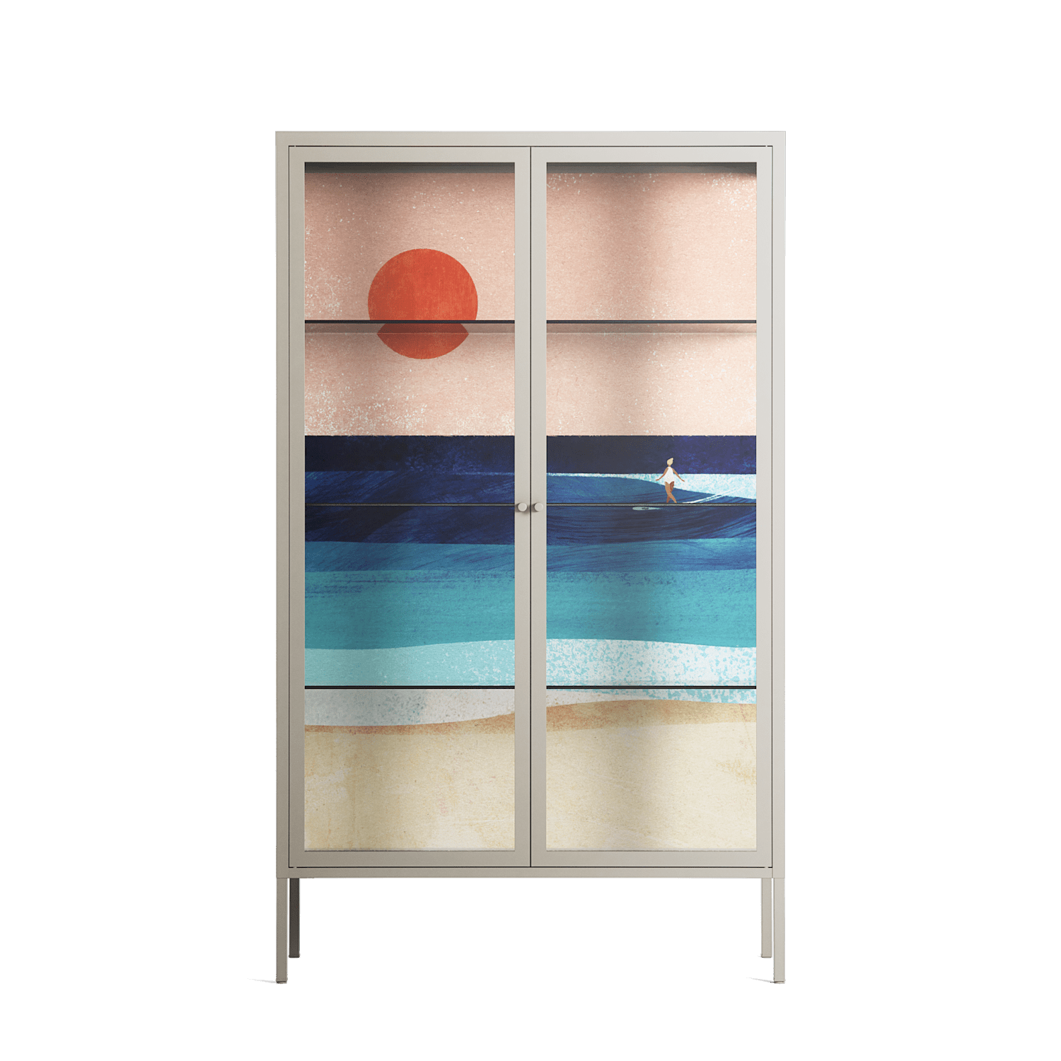 The Wave - Cabinet - Henry Rivers - Pebble - Clear glass