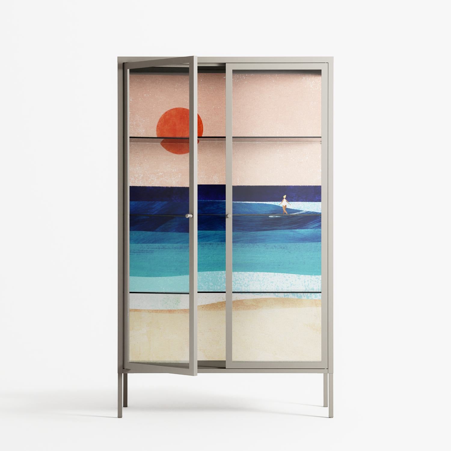 The Wave - Cabinet - Henry Rivers - Pebble - Clear glass