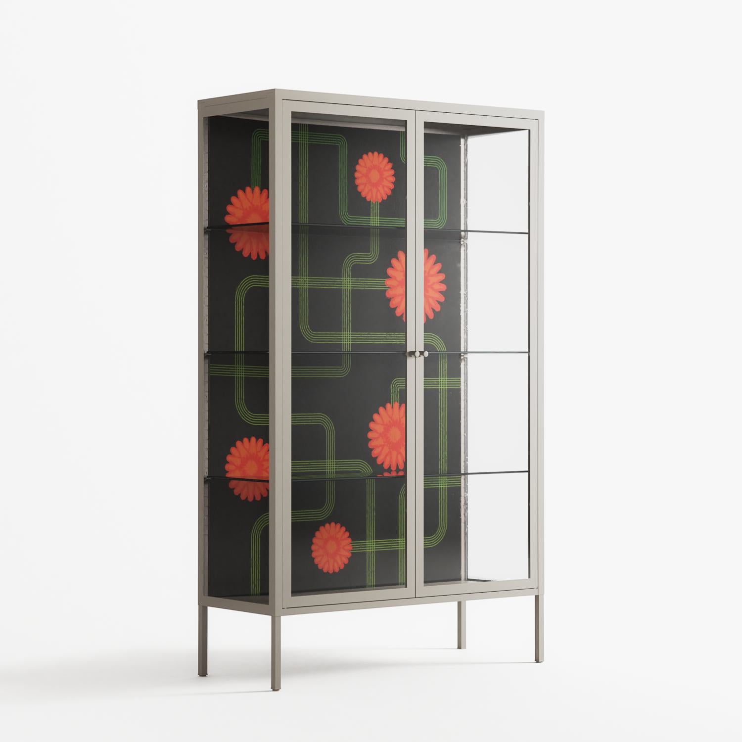 Floral Pipes - Cabinet - Kristin Eriksson - Pebble - Clear glass