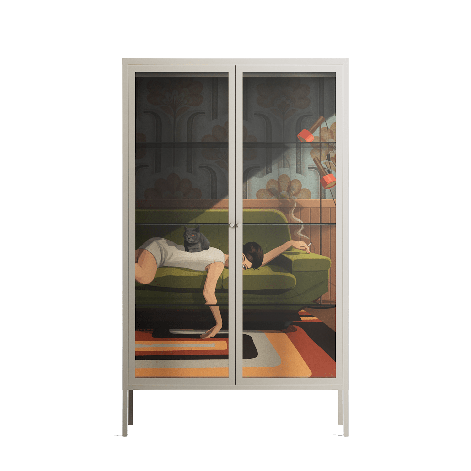 Waiting Game - Cabinet - Kristin Eriksson - Pebble - Clear glass