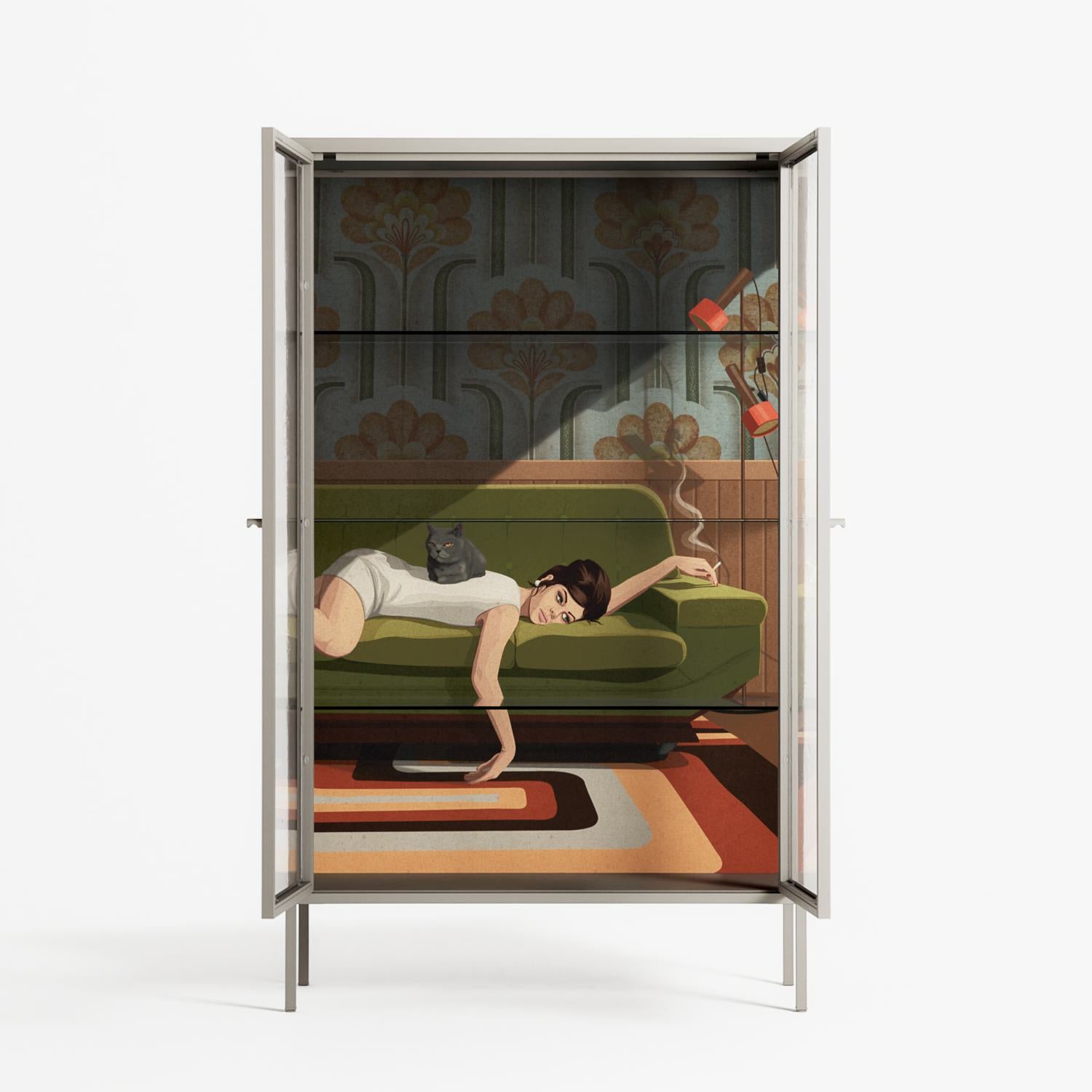 Waiting Game - Cabinet - Kristin Eriksson - Pebble - Clear glass