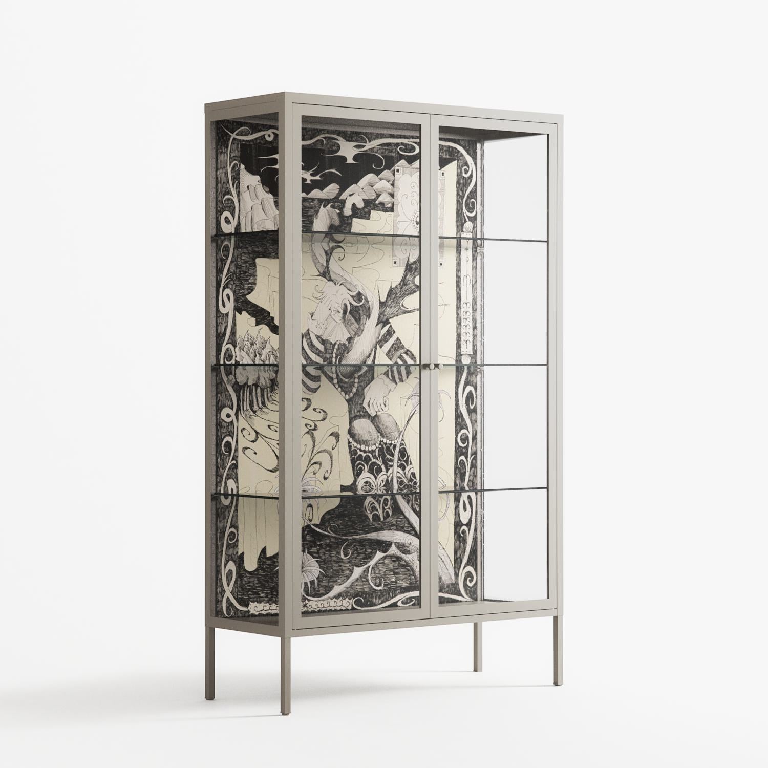 Oberon and Elgar - Cabinet - Naia Escribano - Pebble - Clear glass