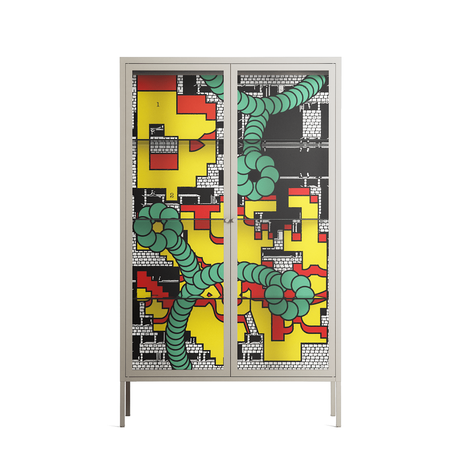 Maps - Cabinet - Naia Escribano - Pebble - Clear glass