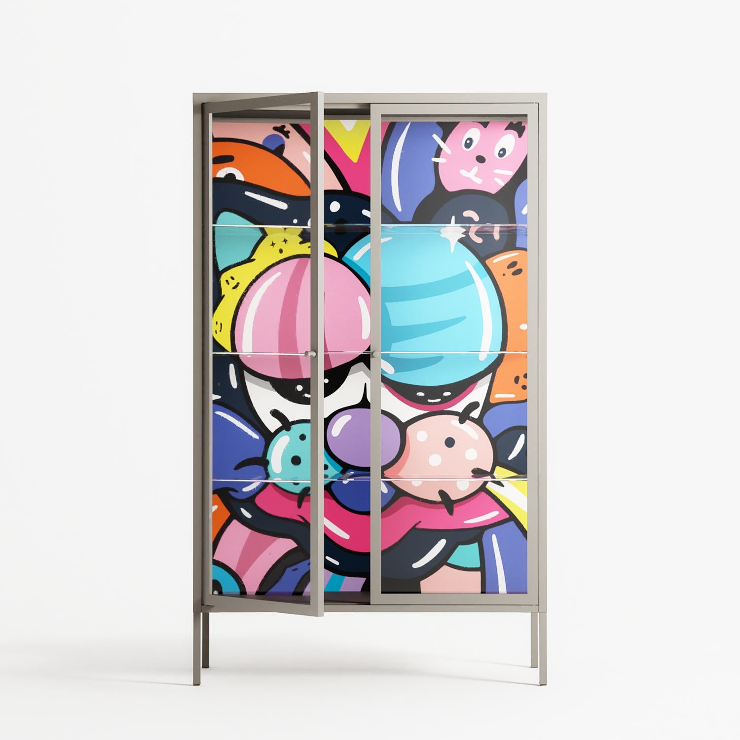 Sansone - Cabinet - Maddalena Fanfani - Pebble - Clear glass