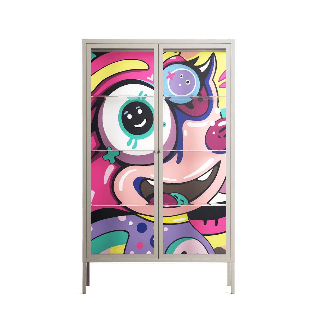 HappyFe - Cabinet - Maddalena Fanfani - Pebble - Clear glass
