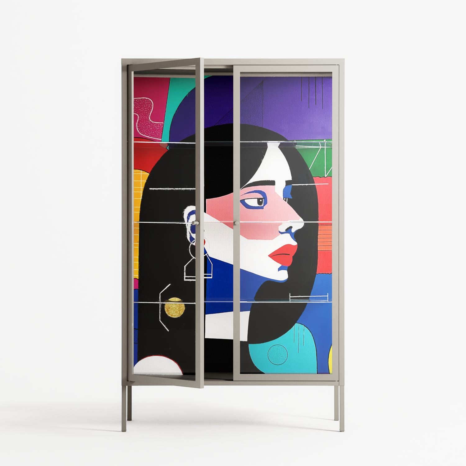 Chained To Perception - Cabinet - Mathilda Kienast - Pebble - Clear glass