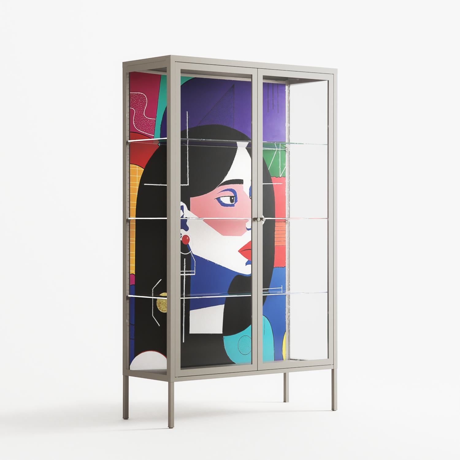 Chained To Perception - Cabinet - Mathilda Kienast - Pebble - Clear glass