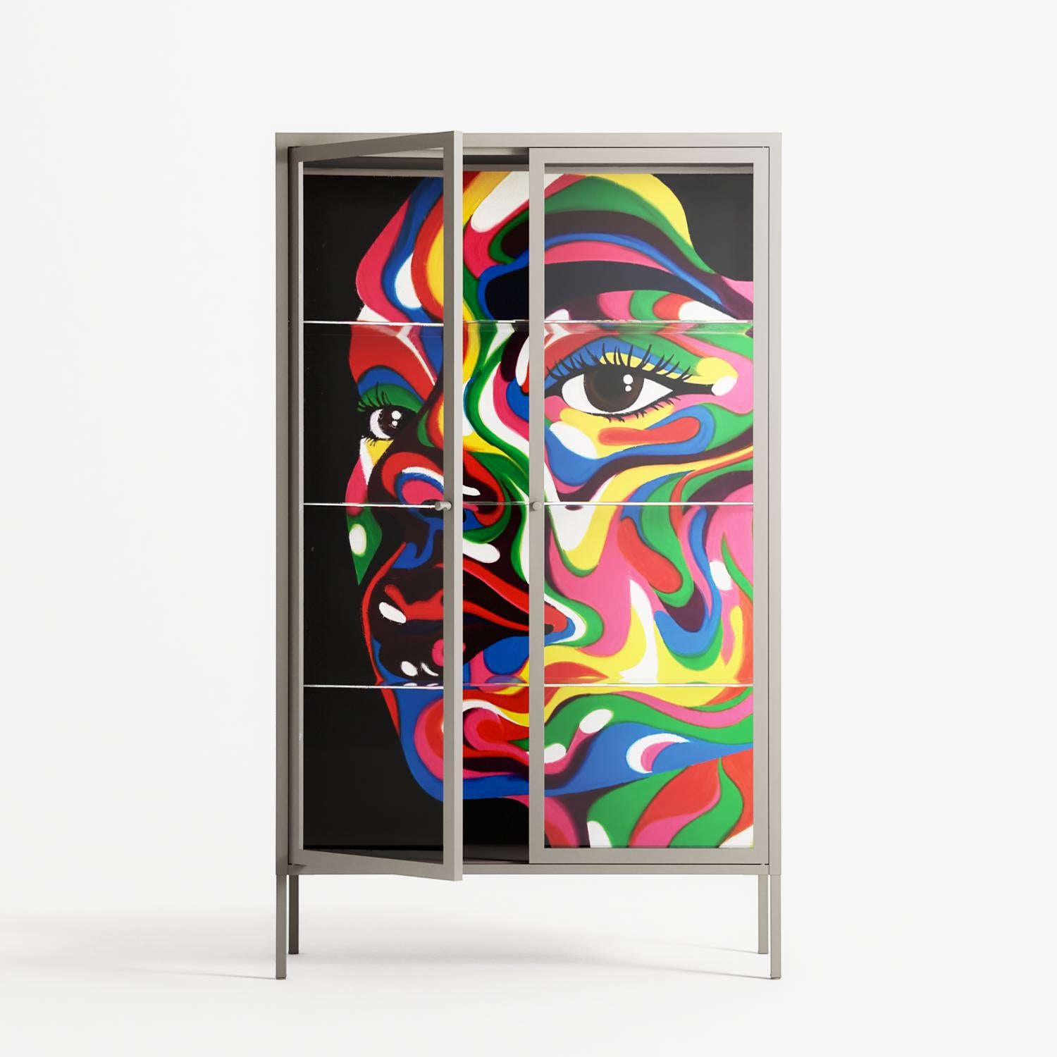 Orbiting Around Herself - Cabinet - Mathilda Kienast - Pebble - Clear glass