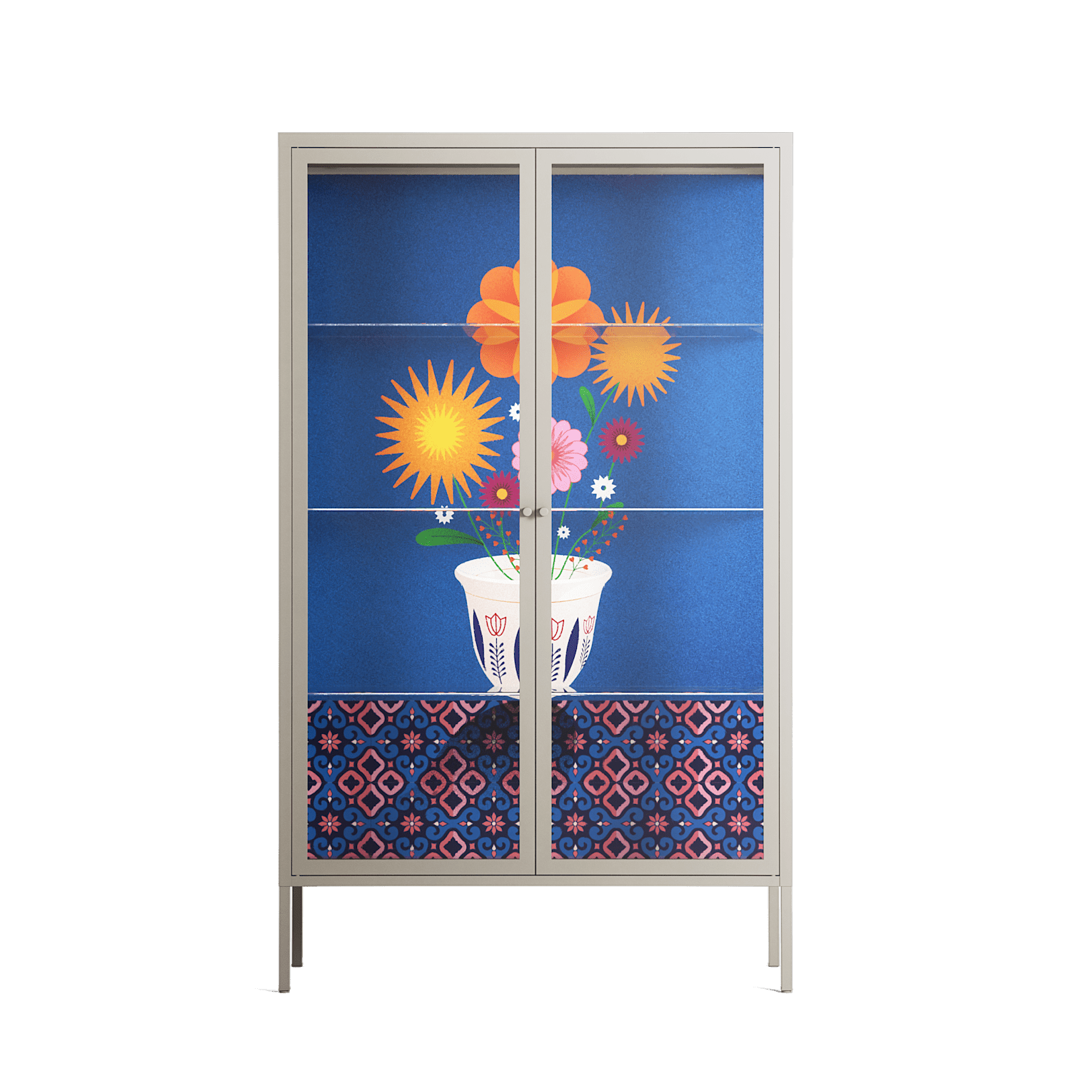Flower Cup - Cabinet - Mo Kalache - Pebble - Clear glass