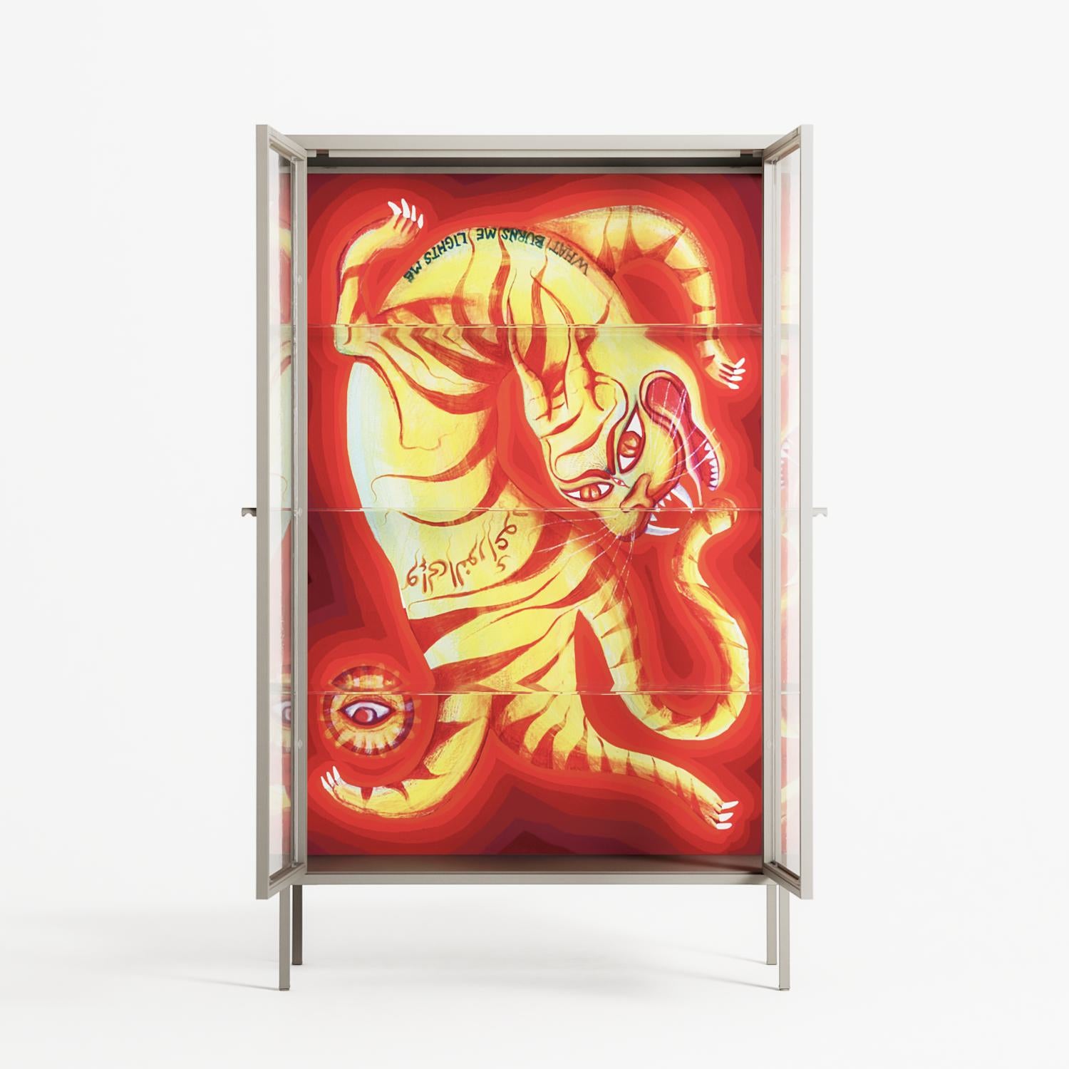 Burning Tiger - Cabinet - Mo Kalache - Pebble - Clear glass